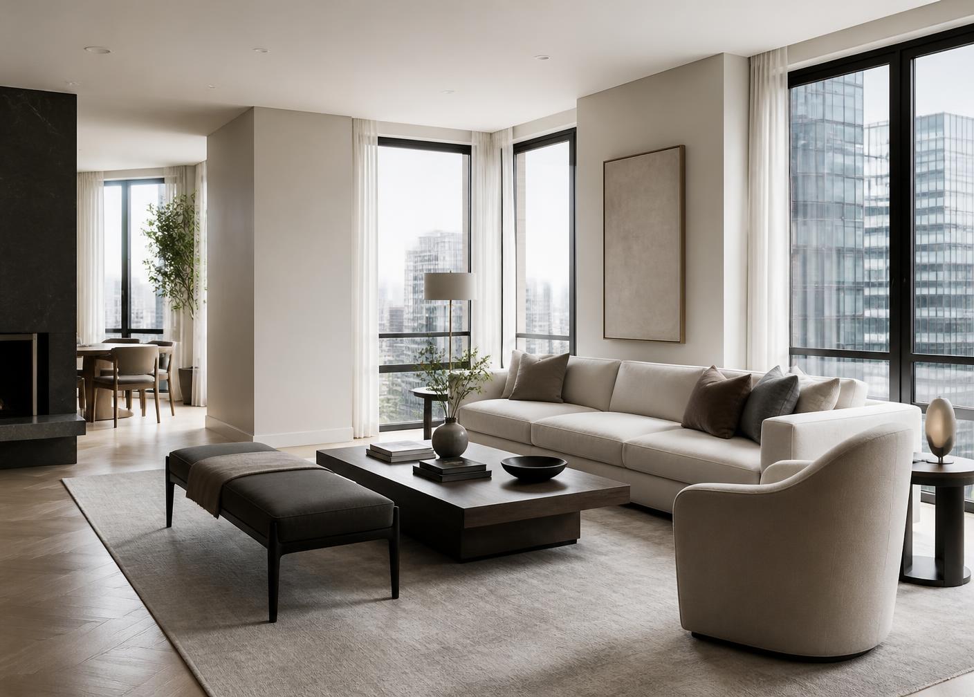 Interior de apartamento contemporâneo de alto padrão